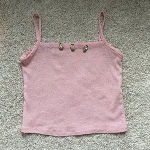 pink girly crop top tank